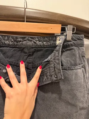 Free People Distressed Denim Skirt thumbnail 3