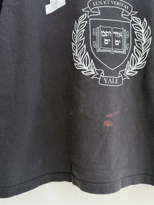 Hennes & Mauritz Yale Off the Shoulder Tee Distressed College Shirt Grunge thumbnail 3