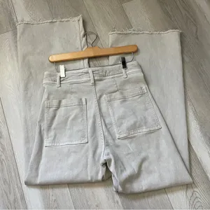 Zara Wide-Leg Pants marine straight womens Gray (size 6) minimalist chic casual thumbnail 5