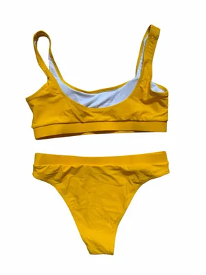 Women's Yellow Two Piece Swimsuit Bikini Size Medium #260358 thumbnail 2
