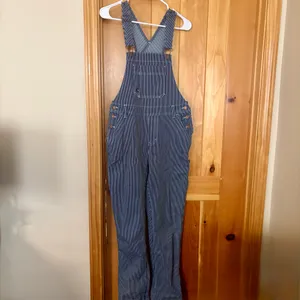 Carhartt Women's Relaxed Fit Denim Railroad Striped Bib Overall XS thumbnail 3