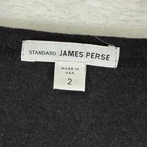 James Perse Standard Black Ruched Long Sleeve Maxi Dress Size 2 Made in USA thumbnail 2