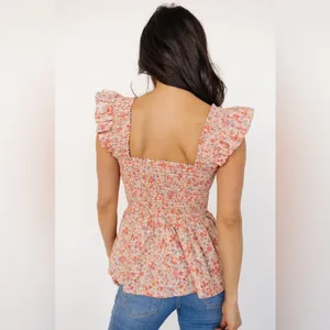 Baltic‎ Born Ida Peplum Top in Pink Multi Floral Size XS thumbnail 3