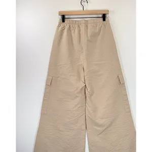 Honor The Gift Womens Pants Beige Waffle Cargo Wide Leg High Rise Baggy Small thumbnail 6
