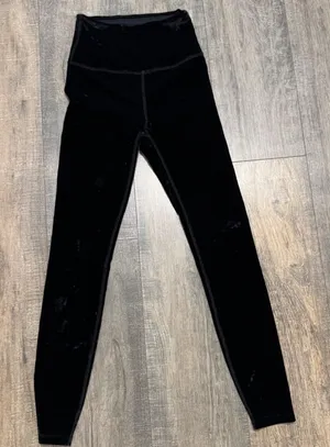 Beyond Yoga Crushed Velvet‎ High Waisted Leggings Black Athleisure Pants Small thumbnail 1