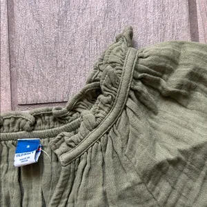 Old Navy Olive Green Ruffled Dress thumbnail 4