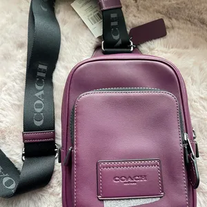 Black Antique NickelDeep Berry Track Pack Calf Leather Crossbody thumbnail 5