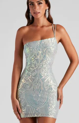 Windsor Sequin Bodycon Dress - one strap thumbnail 1
