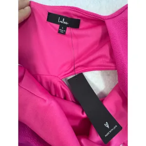 Lulus Pink One Shoulder Cutout Mini Dress Size Large NEW Barbiecore Made in‎ USA thumbnail 5