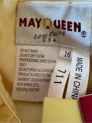 NWT May Queen Yellow Strapless Beaded Y2K HOCO Dress Plus 16 Party thumbnail 10
