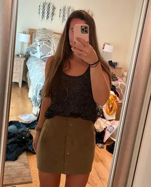 Suede Button Up Skirt thumbnail 2