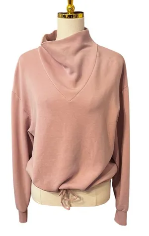 Varley DoubleSoft Cowl Neck Sweatshirt, Dusty Pink, Size Small Cozy Loungewear thumbnail 1