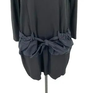 COS Black Tie Front Long Sleeve Paperbag‎ Skirt Dress Size Small thumbnail 5