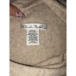 Claudia Nichole M Silk Cashmere Ruffle Wrap Cowl Neck Sweater Tunic thumbnail 9