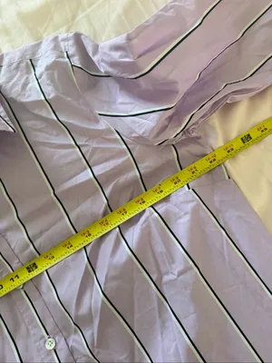 NWT Talbots Boyfriend Shirt Weekend Stripe Size L Lilac 100% cotton thumbnail 7