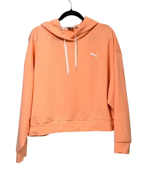 Puma‎ Womens XL Peach Apricot Cropped Hoodie Long Sleeve Pullover 846115-26 thumbnail 1