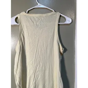 Gap Women's Sz Small Tank Top Crewneck Soft Pale Butter Yellow Semi-Sheer Cotton thumbnail 6