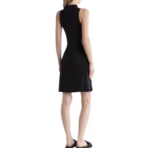VINCE Knot Pima Cotton Black Sheath‎ Dress Tie Waist Size M, NEW NWOT, MSRP $225 thumbnail 2