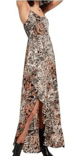 FREE PEOPLE INTIMATELY Forever Yours Floral Paisley Smocked Maxi Dress‎ EUC XS thumbnail 1