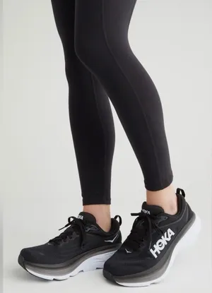 Hoka Women’s Bondi 8 black white running shoe sneaker 9.5B thumbnail 1