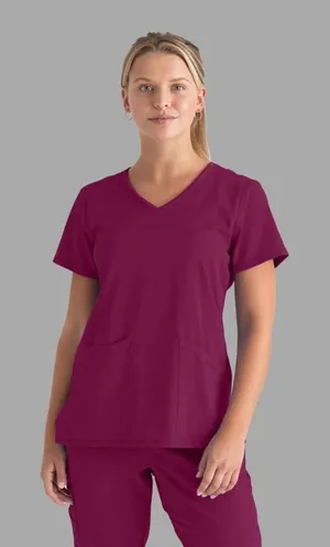 Grey’s Anatomy + Spandex Stretch Maroon Scrub Top Size 3XL. By Barco. thumbnail 1