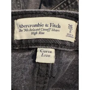 Abercrombie & Fitch The 90s Relaxed Cutoff Short Black High Rise Y2K Boho Size 2 thumbnail 4