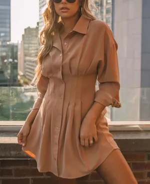 VICI | Sarabeth Pintuck Button Down Shirt Dress thumbnail 1