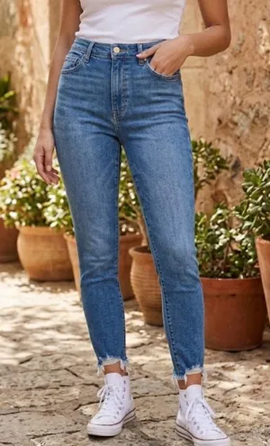 J Brand Alana High Rise Cropped Distressed Skinny Jeans Size 34 thumbnail 1