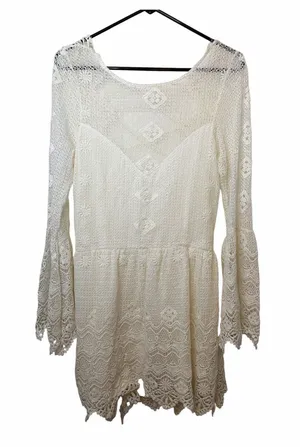Jen's Pirate Booty Everlasting Backless White Lace Mini Dress thumbnail 1