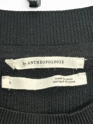 Anthropologie Black Textured Puff Sleeve Sweater Size Large Statement Sleeve thumbnail 9