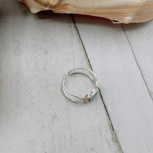 Turquoise Sterling Silver Adjustable Toe Ring Blue thumbnail 4