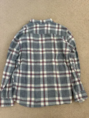 Men's Gray Plaid Button-Up Shirt - Casual Flannel - Size XL thumbnail 3
