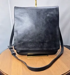 Coach Black Leather Chelsea Hippy Flap Messenger Crossbody Bag - Costa Rica 2000 thumbnail 1