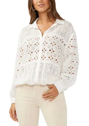 Lovestitch Patchwork Lace Eyelet Blouse Small thumbnail 1