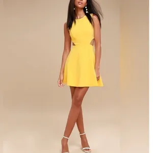 Lulus "Toast to You" Yellow Cutout Dress thumbnail 11