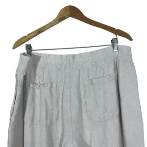 Old Navy High-Rise Wide Leg Linen Blend Comfort Waist Pants Beige Size XL thumbnail 5