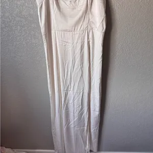 Abercrombie & Fitch ivory Camille slit maxi dress L NWT occasionwear party thumbnail 4