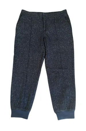 Club Monaco Twill Wool Silk Cropped Jogger Pants Womens Size 2 Navy Blue thumbnail 1