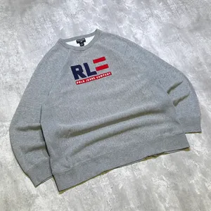 Polo Jeans Co. Vintage Y2K Polo Ralph Lauren Jeans Co. Grey & Red Embroidered Heavy Cotton Crewneck Sweatshirt thumbnail 2