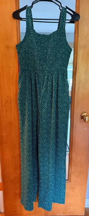 Green Floral Jumpsuit Size XL thumbnail 1