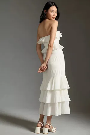 Anthropologie Let Me Be Strapless Tiered Ruffled Dress thumbnail 2