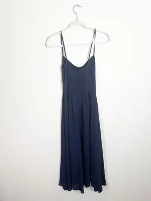 Reformation Rosehip Midi Dress Navy Blue Size 6 thumbnail 3