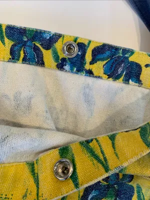 Large Yellow & Blue Floral Irises Lightweight and Sturdy Cotton Canvas Tote Bag thumbnail 5