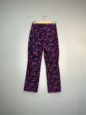 Floral J. Crew Kickout Straight Leg Corduroy Pants Size 00 Like New thumbnail 2