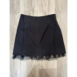 Commense Party Black Beaded Tulle Trim A Line Mini Skirt Built in Shorts NWT M thumbnail 5