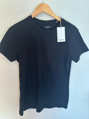 NWT Quince 100% Organic Cotton Slub Crewneck Tee black medium thumbnail 2