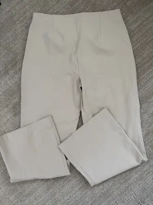THEORY Tan Wide Leg Cropped Pants sz 10 thumbnail 5