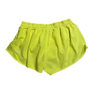 Lululemon Hotty Hot Running Shorts SZ 10 Highlighter Yellow Low Rise 2.5" Lined thumbnail 2