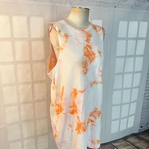 🔥🔥5 for $25🔥🔥 Spiritual Gangster white peach tie dye mini tank dress size xl thumbnail 4