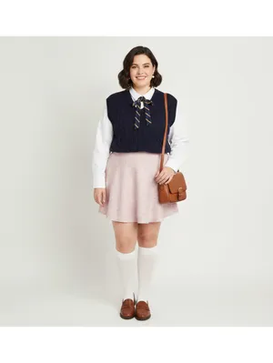 Halara Pink Plaid Skater Skirt with Built-in Shorts, Size XL Preppy Sporty thumbnail 6